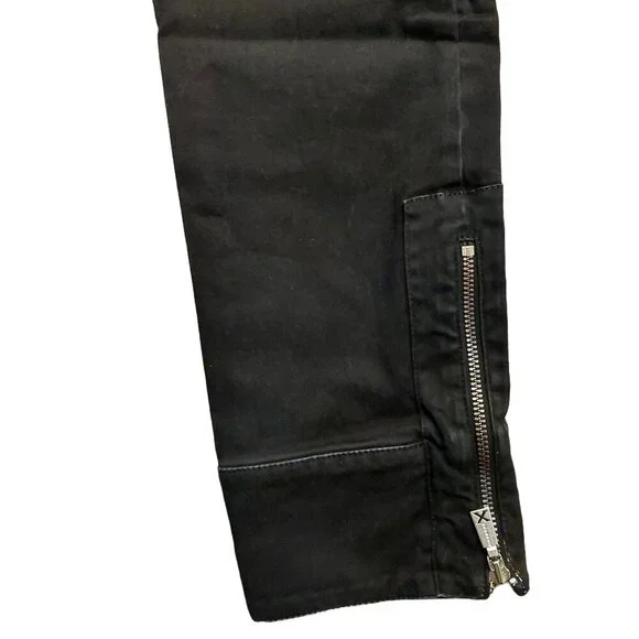 John Richmond X Black Cotton Ruched Cropped Skinny Pants Jeans Sz 38 NWT - Picture 9 of 11